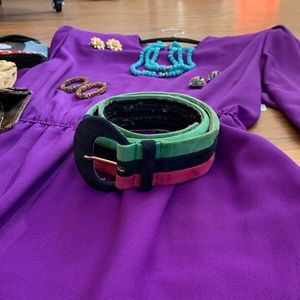 Vintage Jacques Vert Suede Leather, 3 colors ( green, blue and pink) 60/70's